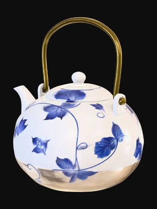 3D model for Teapot in blue floral Vine