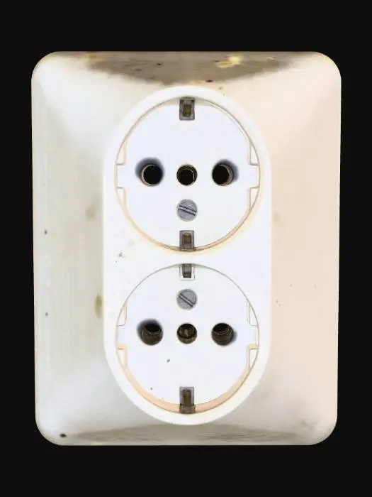 3D model for Vintage german dual-outlet wall socket from the 60s