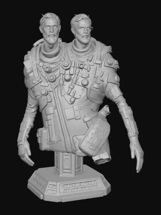 3D model for einarmiger siamesischer Zwilling