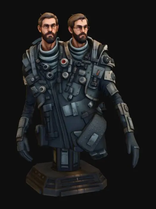 3D model for einarmiger siamesischer Zwilling