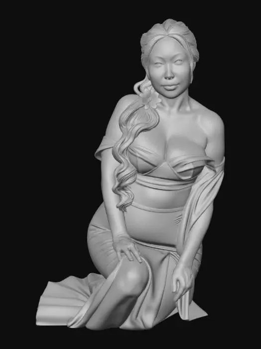 3D model for Japanerin 6 - Silk Blossoms in a Tatami Room