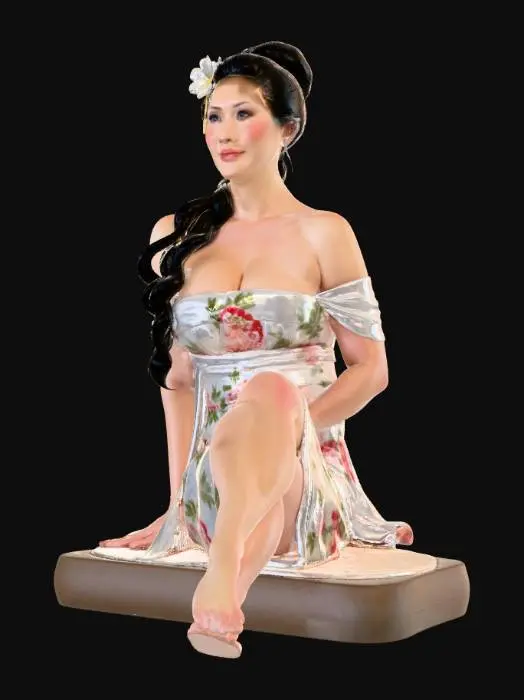 3D model for Japanerin 7 Floral Kimono Portrait