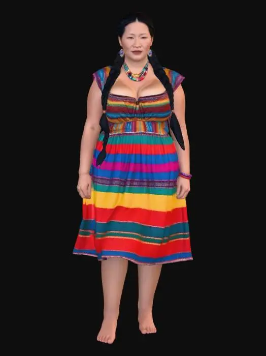 3D model for Tibetan woman 2 - Colors of Tradition