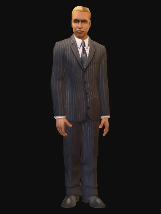 3D model for Sims 2 - Pinstripe Gentleman
