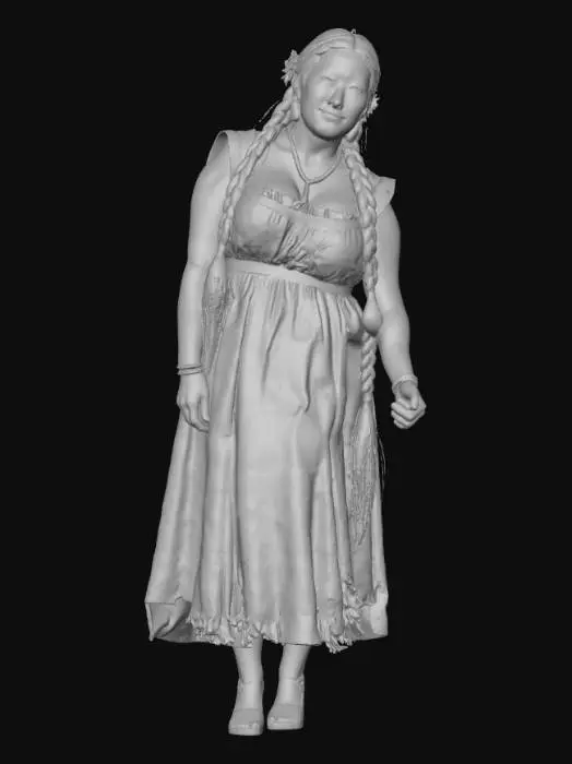 3D model for Tibetan woman 7 - Braided in Bloom