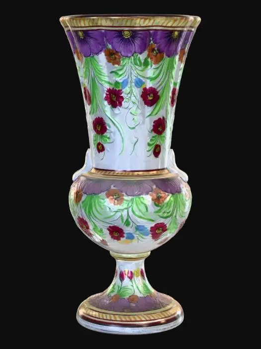 3D model for Floral Urn Vase with Hand-Painted Flowers BV