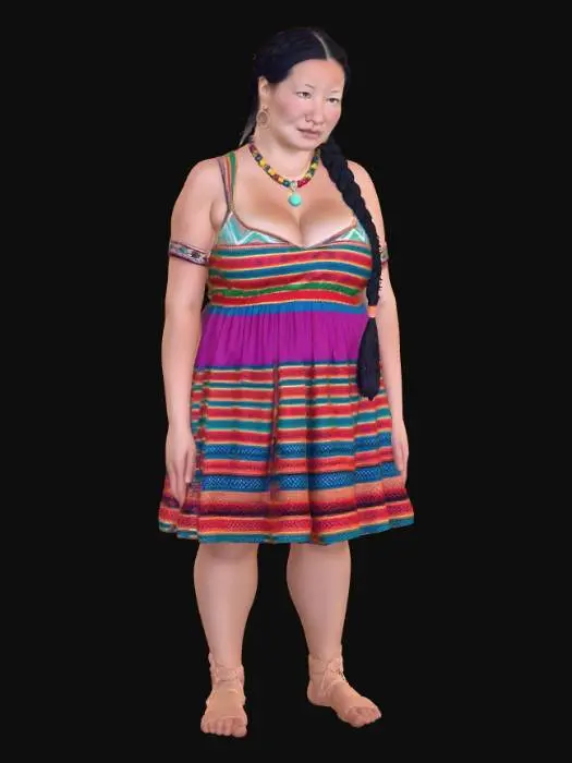 3D model for Tibetan woman 13 - Vibrant Traditions in Color