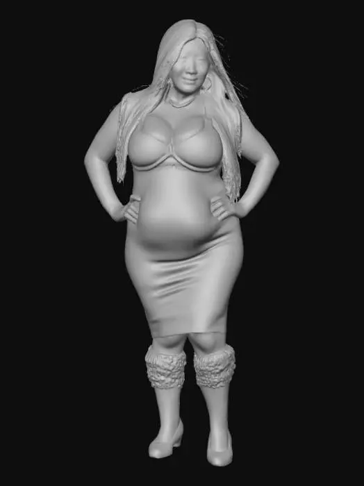 3D model for Tibetan woman 15 - Rainbow Striped Confidence