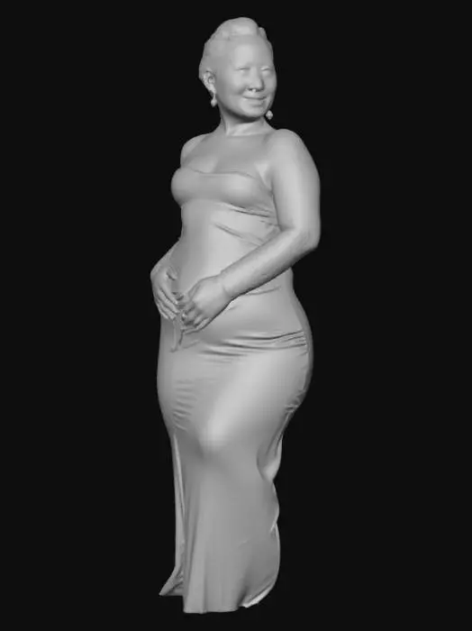 3D model for Tibetan woman 16 - Colorful Stripes