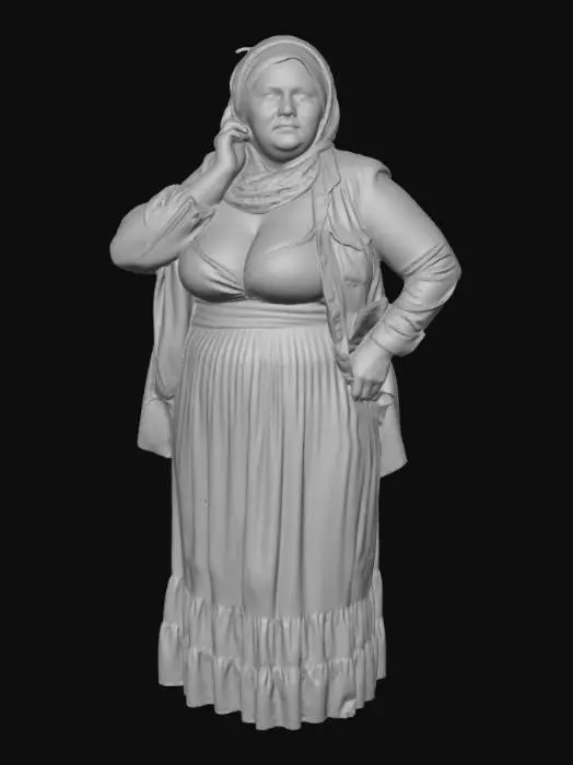 3D model for rural Woman 12 BV - At the Door of Home