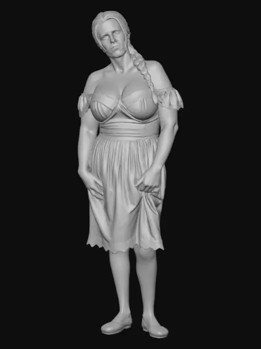 3D model for Rural woman 16 BV - Rustic Rose in a Pink Floral Dress