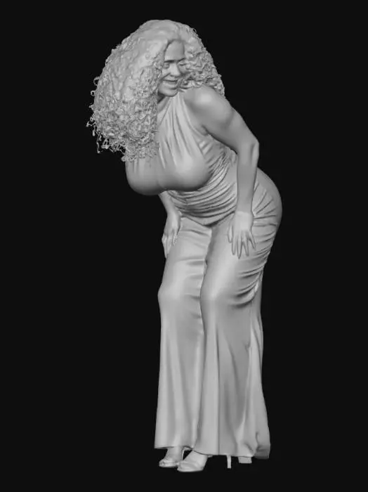 3D model for Moroccan woman 4 BV - Curve in Brown Gown