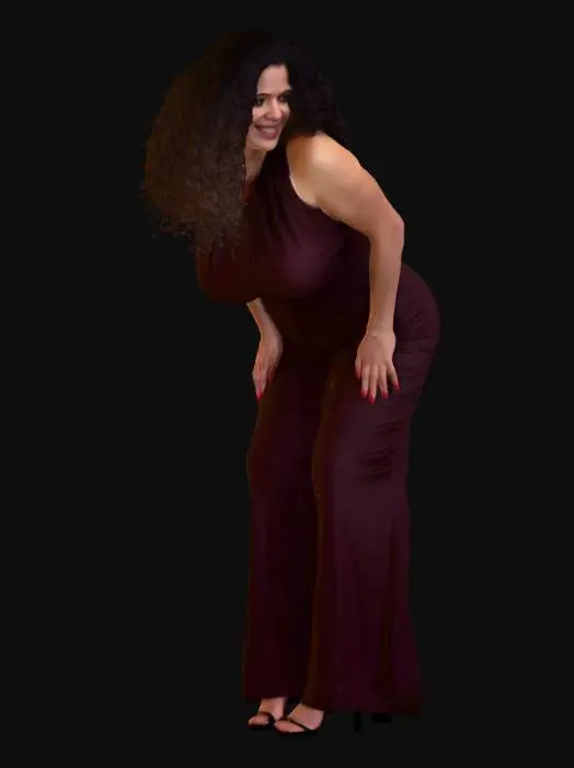 3D model for Moroccan woman 4 BV - Curve in Brown Gown