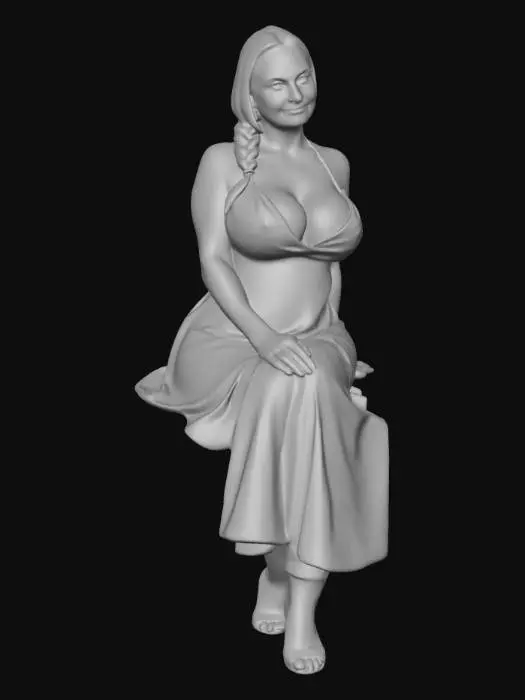 3D model for romanian woman 3 - Floral Slip Dress Portrait