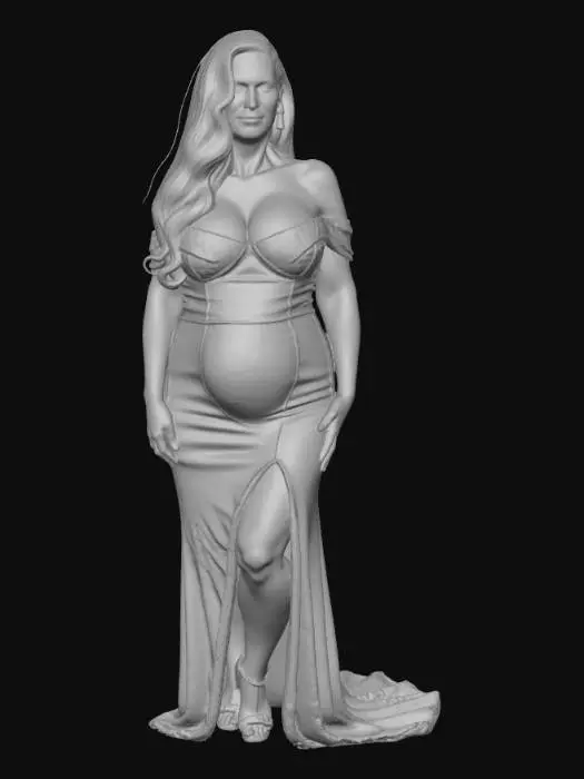 3D model for Blonde 12 BV - Crimson Sequin Evening Gown