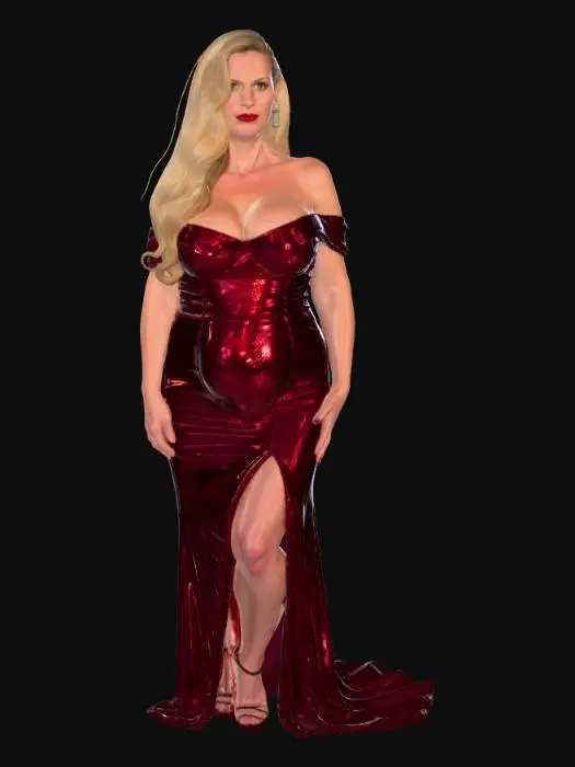 3D model for Blonde 12 BV - Crimson Sequin Evening Gown