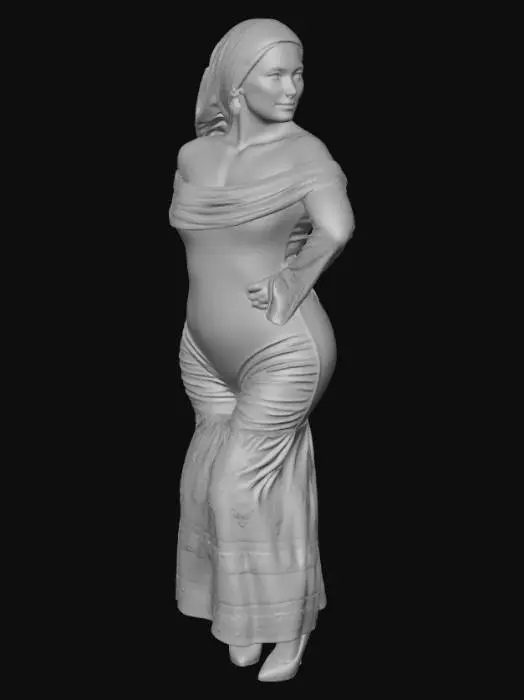 3D model for Pakistani woman 9 BV - Vibrant Elegance in a White Dress