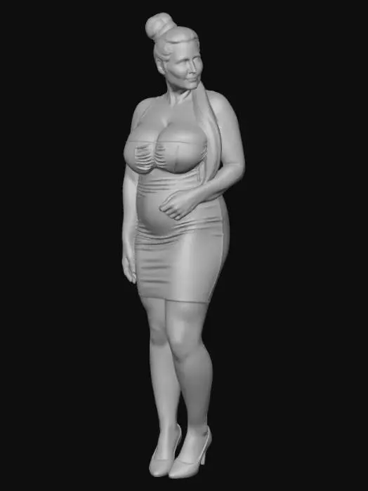 3D model for German woman 1 BV - Nighttime Glamour on the Balcony