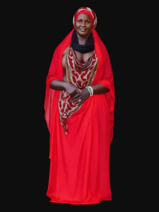 3D model for Nigerien woman 3 BV - Crimson Veil Portrait