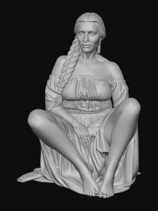 3D model for Gypsy woman 3 - Portrait in a Canvas Tent