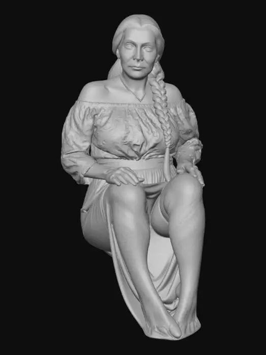 3D model for Gypsy woman 5 - Red Paisley