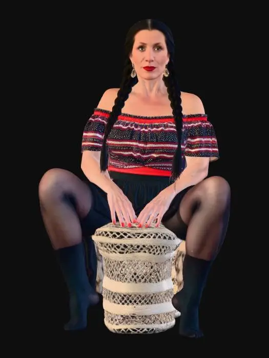 3D model for Gypsy woman 10 BV - Braids and Bold Red Portrait