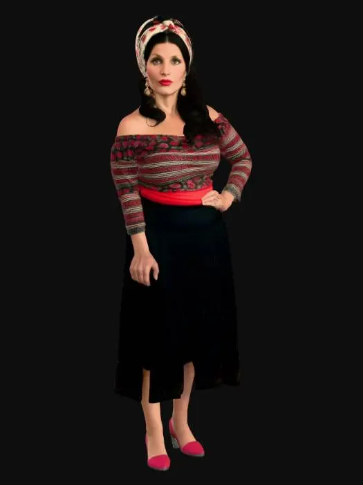 3D model for Gypsy woman 12 BV - Floral Turban Elegance