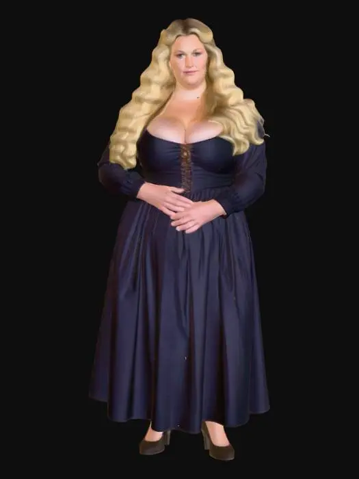 3D model for Medieval woman 2 BV - Elegant Portrait in a Gray Dress