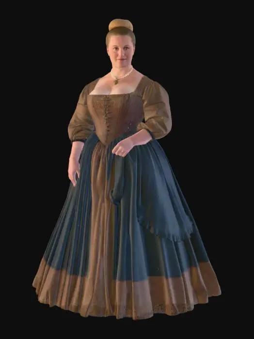 3D model for Medieval woman 4 BV - Regal Portrait in a Corseted Gown