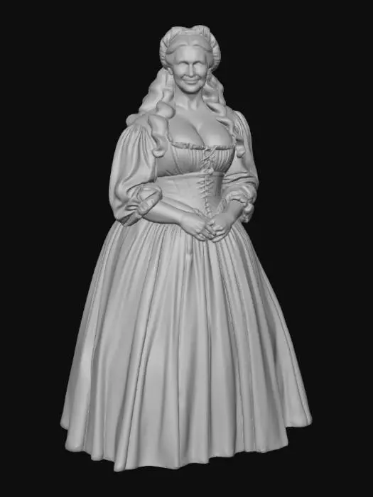 3D model for Medieval woman 5 BV - Medieval Beauty in a Blue Corset