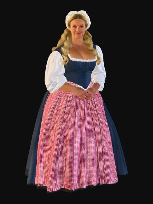 3D model for Medieval woman 5 BV - Medieval Beauty in a Blue Corset