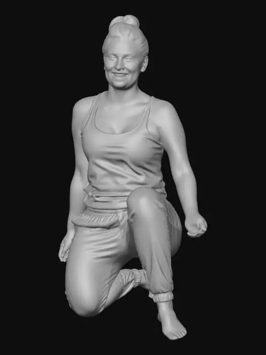 3D model for German woman 8 - Morning Stretch in Bedroom