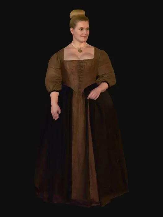 3D model for Medieval woman 8 BV - Woman in an Corseted Gown