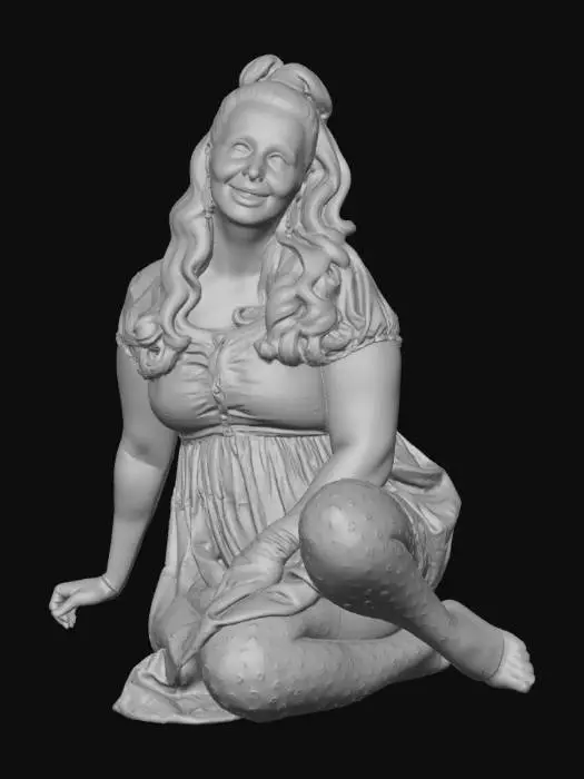 3D model for Black haired woman 6 BV - Vintage Pin-Up Glamour