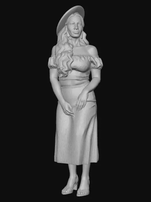 3D model for Black haired woman 14 BV - Vintage Glamour in a Parlor