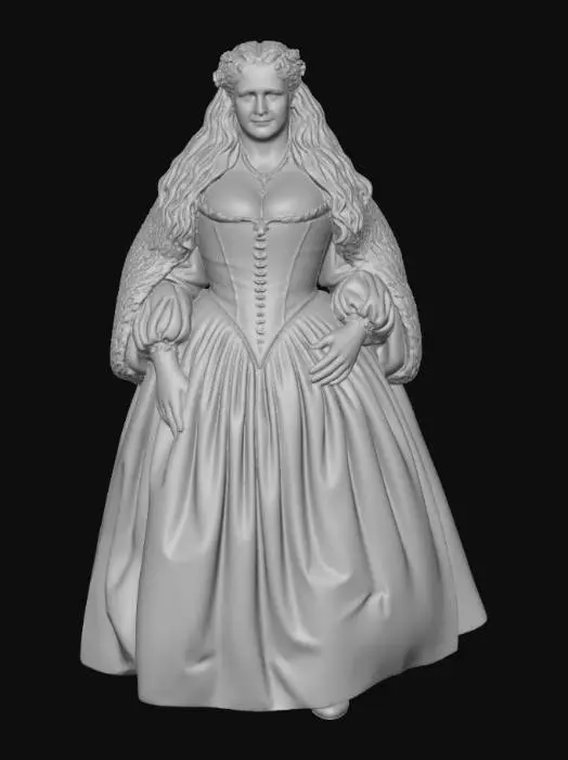 3D model for Medieval woman 14 BV - Elizabethan Lady in Brown Gown