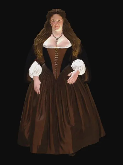 3D model for Medieval woman 14 BV - Elizabethan Lady in Brown Gown