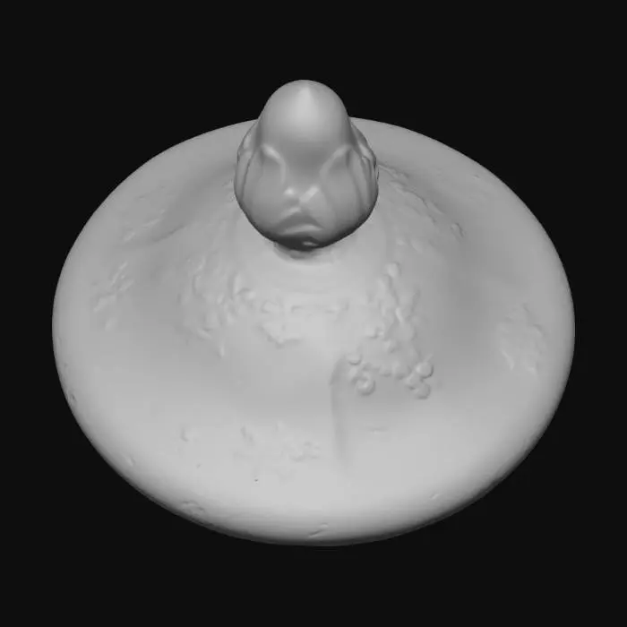 3D model for Lid - Vintage Floral Sugar Bowl with Gold Rim BV