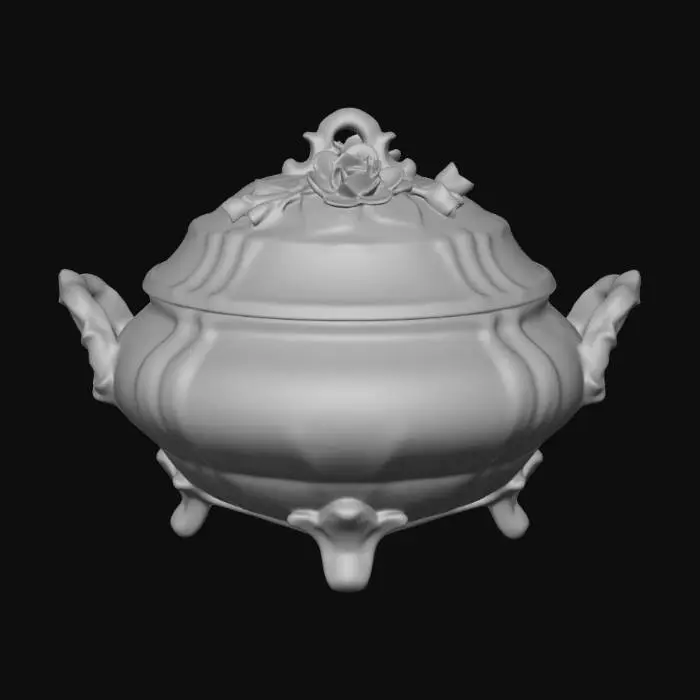 3D model for Floral Lidded Sugar Bowl