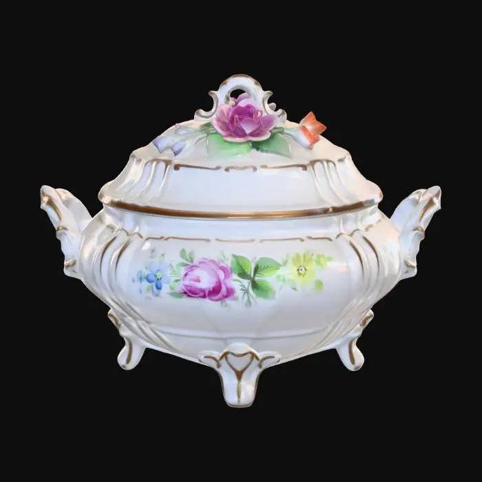 3D model for Floral Lidded Sugar Bowl