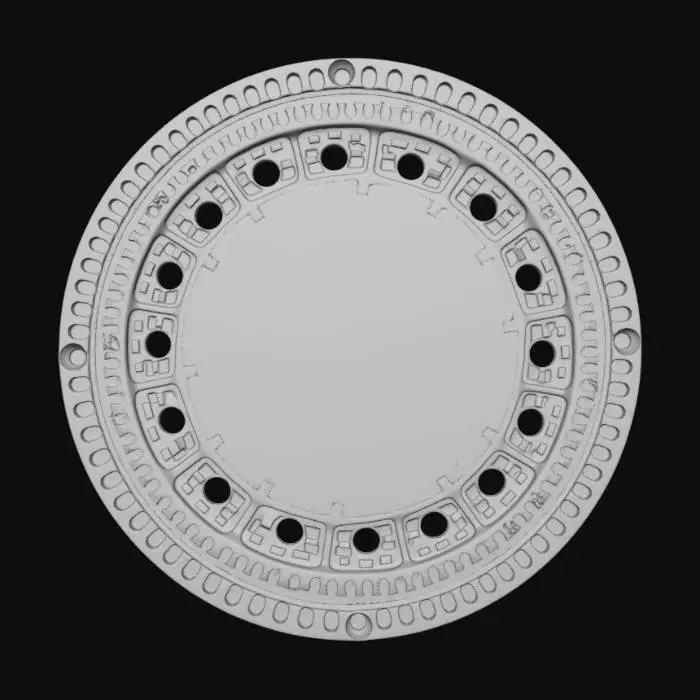 3D model for Perforated german circular Buderus manhole cover