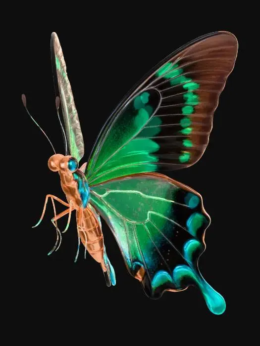 3D model for 绿带翠凤蝶