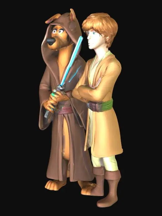 3D model for Scooby doo and saggy in jedi clothes