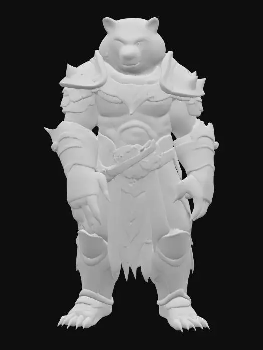 3D model for bear human hybrid in armor