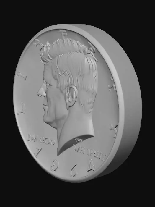 3D model for 1964 Kennedy Half Dollar