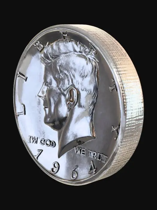 3D model for 1964 Kennedy Half Dollar