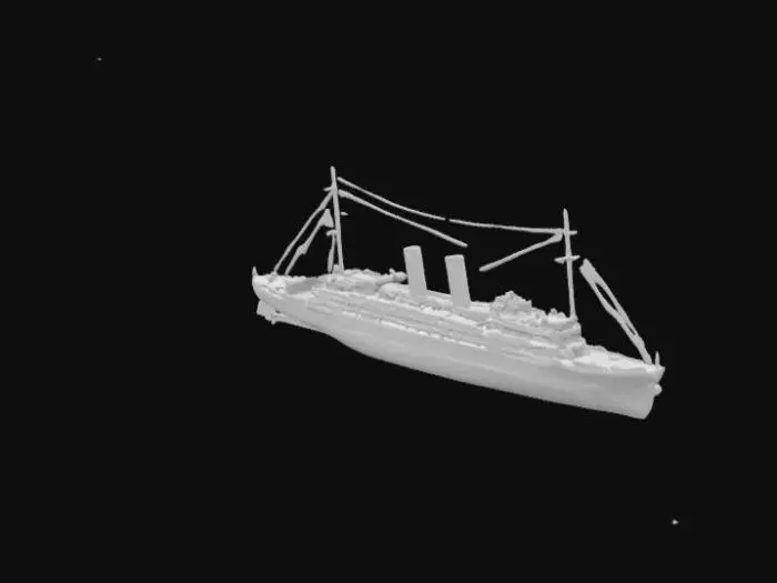 3D model for 3 funneled ocean liner
