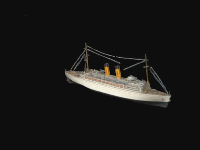 3D model for 3 funneled ocean liner

