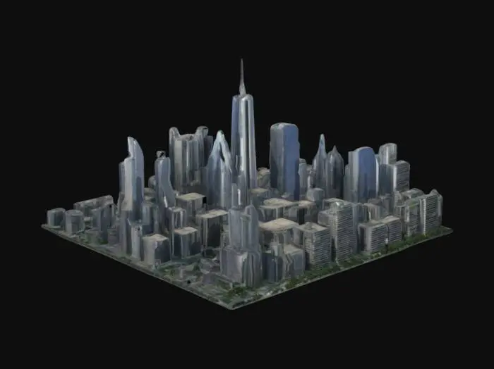 3D model for major city with tall skyscrapers and make the city BIG