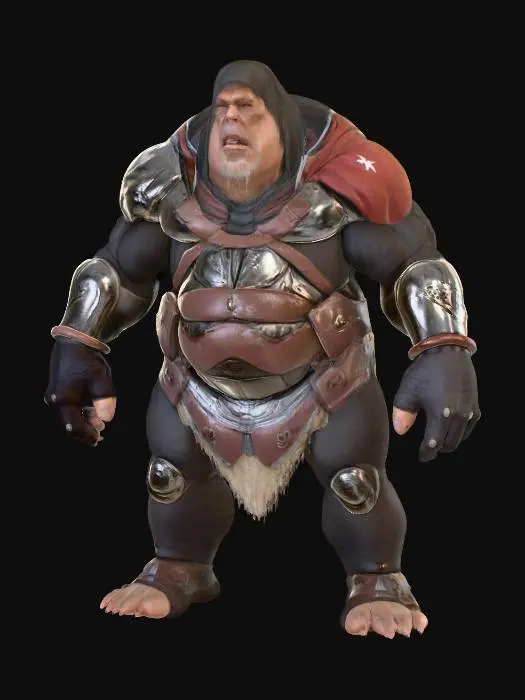 3D model for Generate a realistic, highly detailed 3D model of a troglodyte from Heroes of Might and Magic®, posed in a clean A-pose for rigging. Maintain exaggerated surface depth for speed painting and ensure the model is watertight and printable, with no overly thin features.